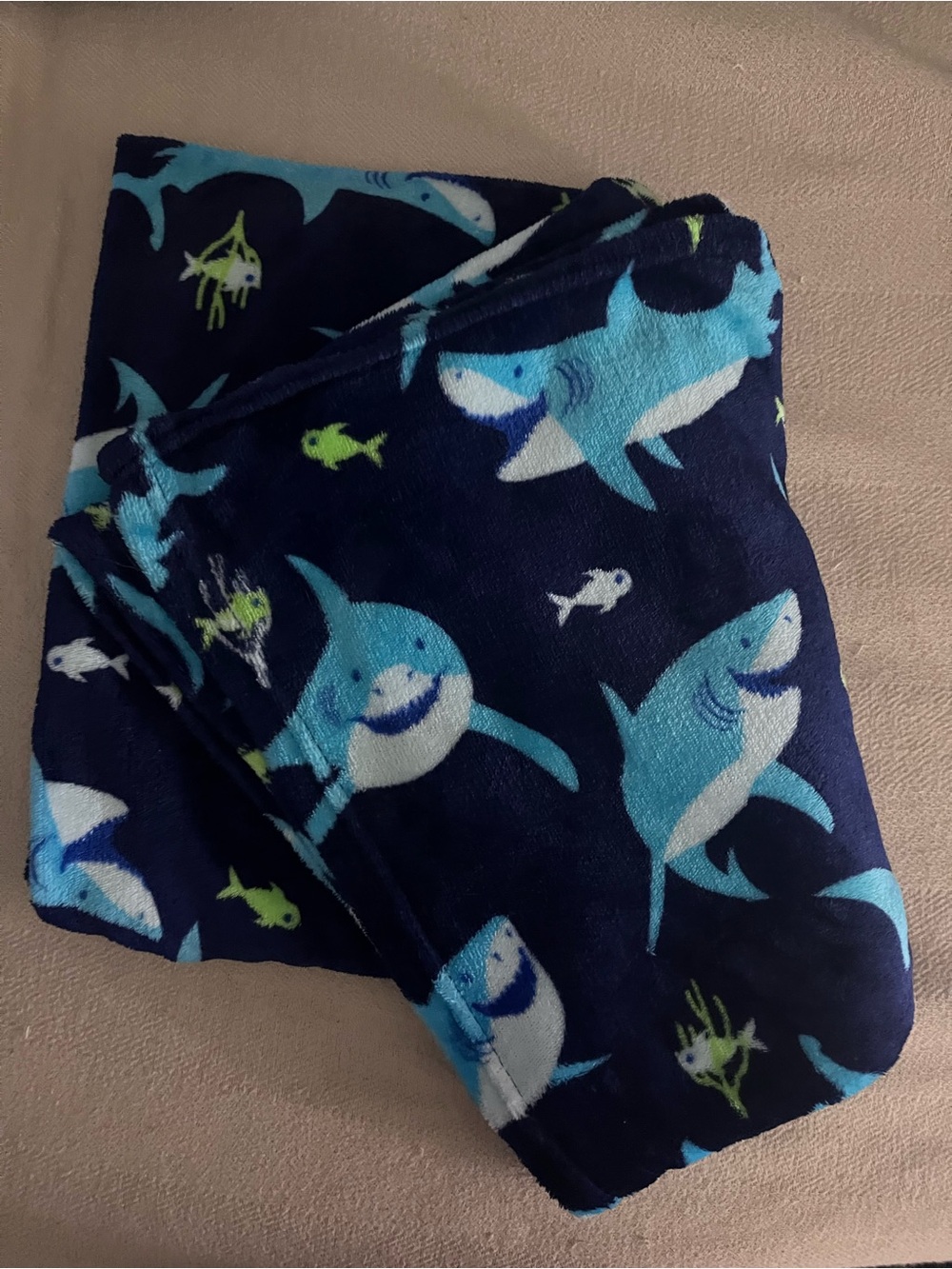Adorable flush shark throw!! 50x60 100% polyester. SO SOFT AND COMFY!!!